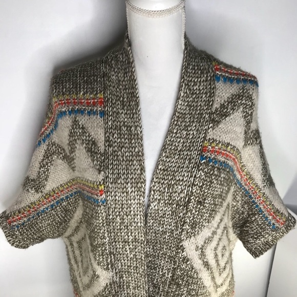 AE Southwest Boho Alpaca Wool Acrylic Cardigan - Picture 2 of 4